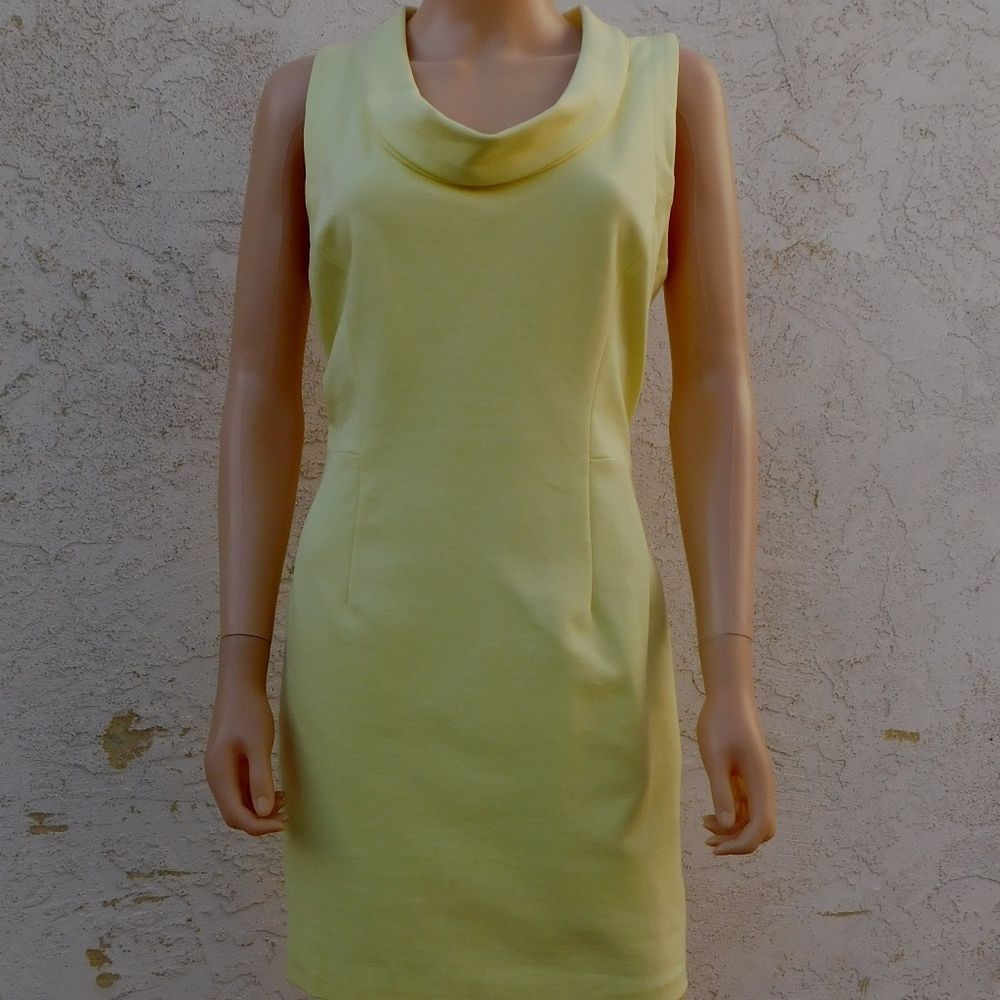 CYNTHIA STEFFE Yellow Jersey Dress 60s Style M